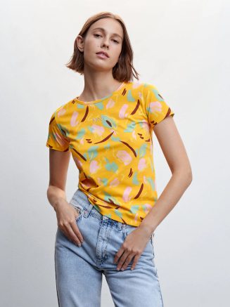 Bộ đồ nữ Fashfun Áo sơ mi crepe in họa tiết